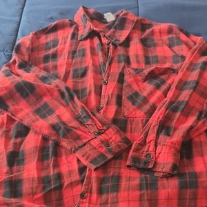H&M Red and Black Checkered Men's Shirt